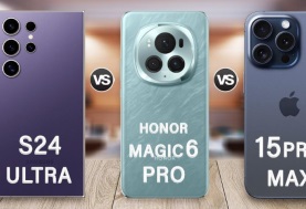 هونر Magic 6 Pro وسامسونج Galaxy S24 Ultra وآيفون 15 برو ماكس