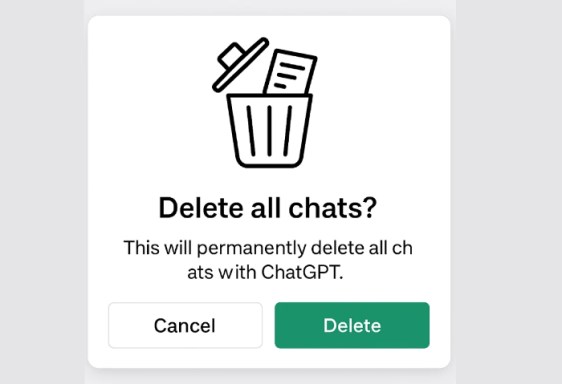 مسح محادثات ChatGPT