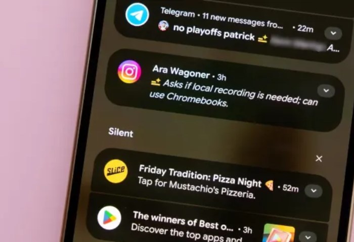 إشعارات جوجل بيكسل