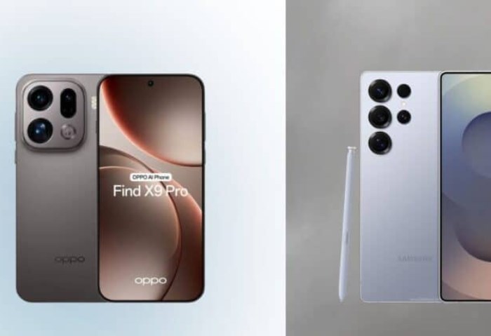 هاتف Oppo Find X9 Pro وهاتف Samsung Galaxy S25 Ultra