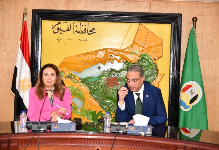 محافظ الفيوم ونائب وزير الاتصالات يناقشان خطط التعاون المشترك في تنفيذ  التطوير المؤسسي الرقمي للمحافظة واستراتيجية تحويل المحافظة إلى رقمية