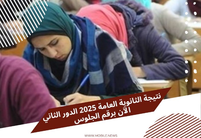 رابط نتيجة الثانوية العامة الدور الثاني 2025.. خطوات الاستعلام رابط نتيجة الثانوية العامة الدور الثاني 2025.. خطوات الاستعلام