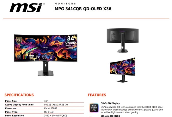 شاشة MSI MPG 341CQR 