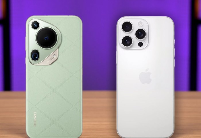هاتف iPhone 16 Pro Max وهاتف Huawei Pura 70 Ultra