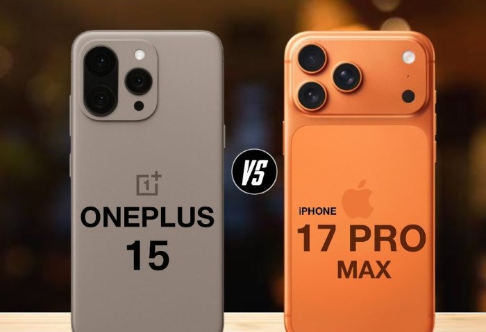  OnePlus 15T و iPhone 17 Pro