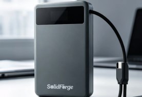 The SolidForge is a solid-state power bank with a display