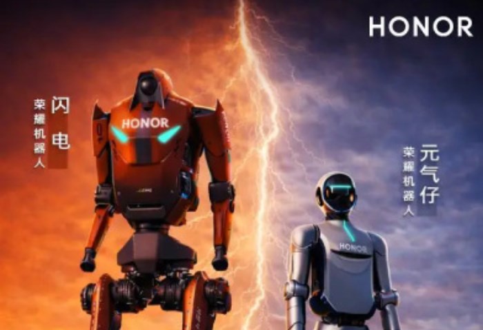 Honor’s “Lightning” and “Energetic Boy” robots