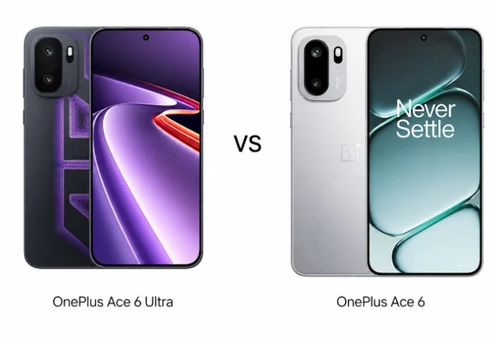 OnePlus Ace 6 Ultra vs OnePlus Ace 6
