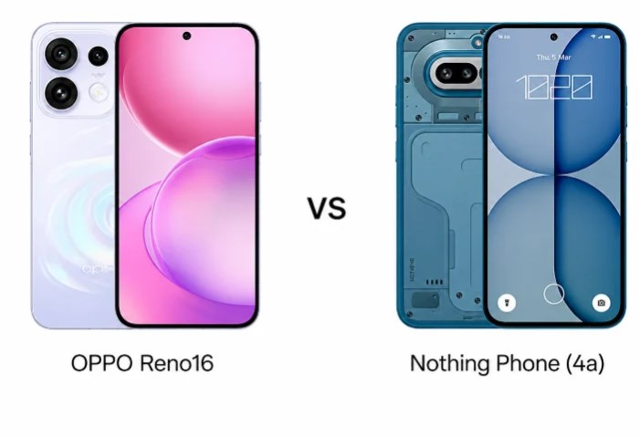 OPPO Reno16 vs Nothing Phone (4a)